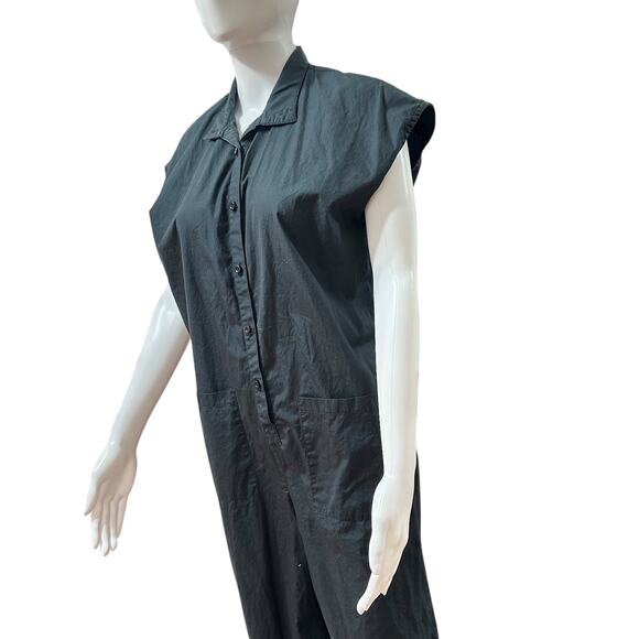 SBJ Austin Laura Jumpsuit Womens Size 2 Button Pockets Lagenlook Collared Blue - Picture 3 of 12